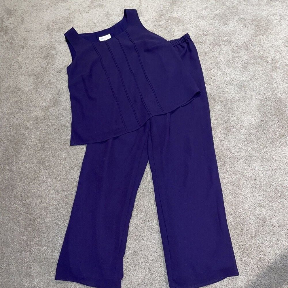 Vintage Y2K Studio 1 Purple Pant and Pleated Top Set Size 16W